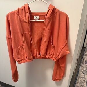 Orange Cropped Hoodie